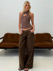 Picco Ultra Low Rise Wide Leg Jeans Brown