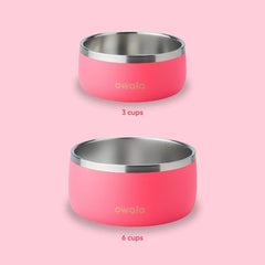 Owala Pet Bowl - Durable Stainless Steel, Food and Water Bowl for Dogs, Cats, and All Pets, Non-Slip Base, 48oz, Pink