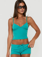 Janaye V Neck Tank Teal