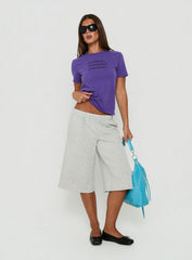 Tynen Baggy Longline Sweatshorts Grey Marle