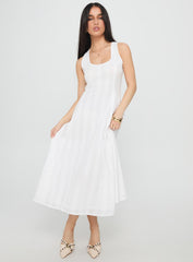 Forever Loved Panelled Midi Dress White