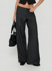 Agazia No Waist Low Rise Straight Pants Grey