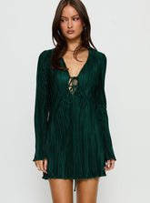 Malop Long Sleeve Mini Dress Emerald