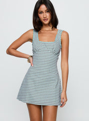 Dasha Mini Dress Blue / Brown Check
