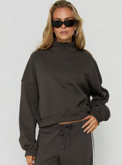 Anyya Funnel Neck Crew Jumper Iron Grey