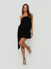 We Belong Together Strapless Blouson Mini Dress Black