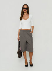 Daily Define Scoop Neckline 3/4 Sleeve Top White