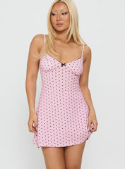 Sleep Schedule Sleep Mini Dress Pink Polka