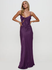 Linger Bias Cut Maxi Dress Purple