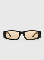 Azzie Rectangle Sunglasses Black / Yellow