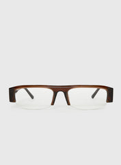 Elzie Blue Light Rectangle Glasses Brown / Clear