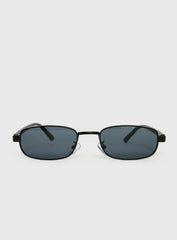 Tillie Metal Frame Oval Sunglasses Black