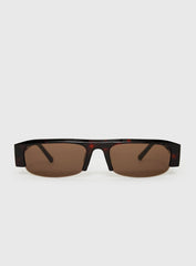 Elzie Rectangle Sunglasses Brown / Tort