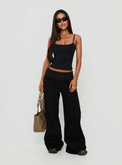 Lockie Foldover Baggy Sweatpants Black