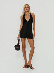 Tikaia Twist Halter Mini Dress Black