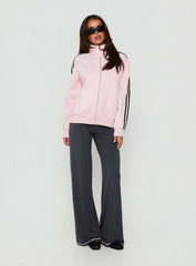 Keeran Funnel Neck Fleece Sweatshirt Pink / Black