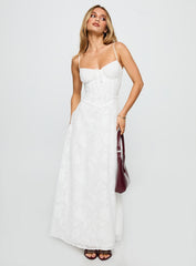 Members Only Maxi Dress White Burnout