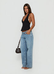 Tidal Wave Low Rise Straight Leg Jeans Light Vintage Blue