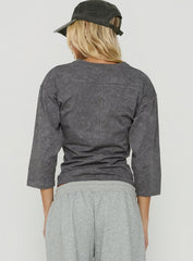 City 3/4 Sleeve Graphic Tee Grey / Yellow