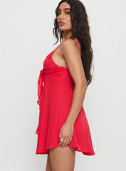 Moon Quartz Mini Dress Red