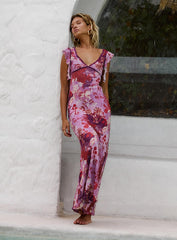 Soleila Maxi Dress Purple Multi