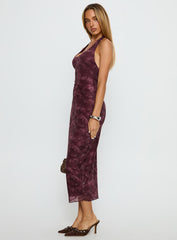 Datari Dress Tonal Paisley Plum
