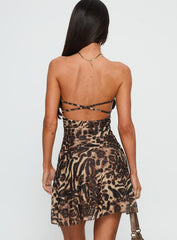 Confessions Strapless Mini Dress Leopard