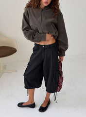 Hudsen Longline Cargo Shorts Washed Black