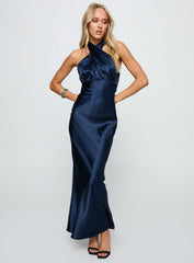 Rosaminta Halter Maxi Dress Cobalt Blue