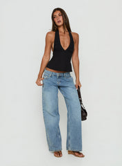 Tidal Wave Low Rise Straight Leg Jeans Light Vintage Blue