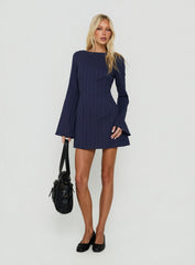 Alfalfa Long Sleeve Mini Dress Navy