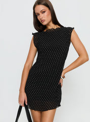 Mariner Mini Dress Noir Polka