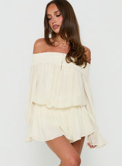 Annikah Off Shoulder Romper Cream