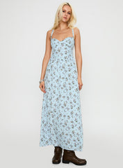 Izebella Maxi Dress Blue Floral