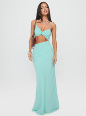 No Control Keyhole Maxi Dress Aqua