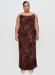Knox Maxi Dress Chocolate Paisley Curve