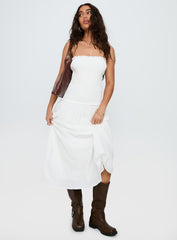 Tinsie Strapless Maxi Dress White