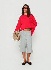 Settle Down Long Sleeve Top Red