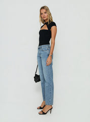 Fedela Mid Rise Tapered Jeans Light Vintage Blue