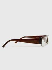 Elzie Blue Light Rectangle Glasses Brown / Clear