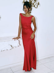 Forbidden Feelings Maxi Dress Red