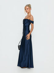 Azura Off The Shoulder Maxi Dress Navy
