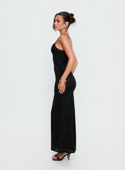 Alannis Lace Maxi Dress Black