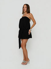 We Belong Together Strapless Blouson Mini Dress Black