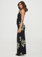 Stardrop Maxi Dress Black Floral