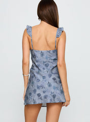 Age Of Innocence Mini Dress Blue Multi