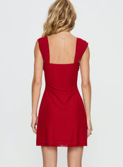 Pemberley Mini Dress Wine Red