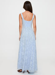 Margaux Burnout Maxi Dress Blue