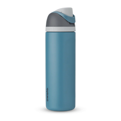 Owala FreeSip Insulated Stainless Steel Water Bottle with Straw for Sports and Travel, BPA-Free, 24-oz, Grey/Blue